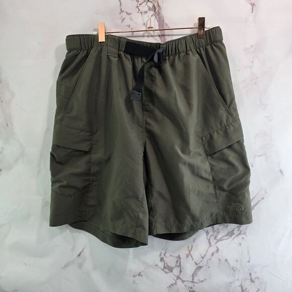 The North Face Swim Trunks Mens Medium Green Belted Board Shorts Mesh Brief - Picture 1 of 10